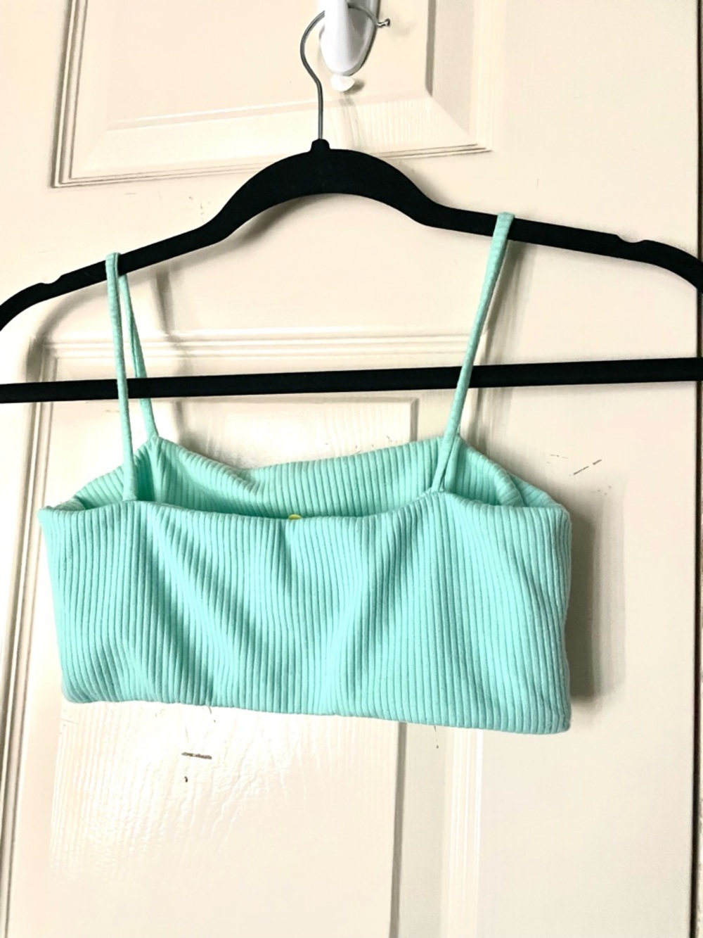 FARM Rio Mint Ribbed Spaghetti-Strap Crop Top - Picture 6 of 7